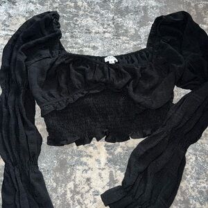 Lelis Black Long Sleeve Top